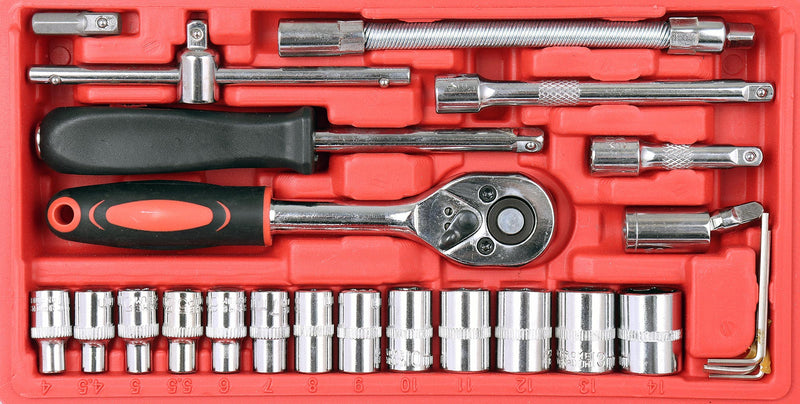 Set chei tubulare, duble, biti, clichet, adaptoare TORX IMBUS 46 buc.