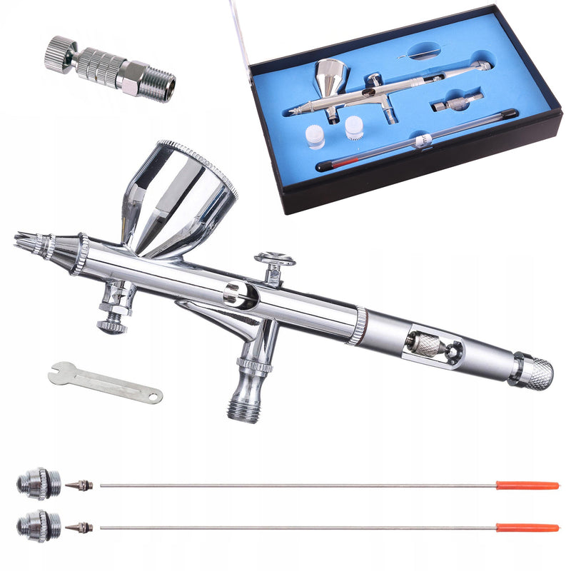 Aerograf Airbrush HS-80KT  3x Duza 0,2mm 0,3mm 0,5mm conector rapid