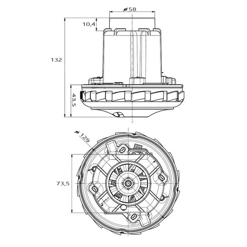 Motor pentru aspirator Bosch AEG Zelmer 1400W