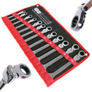 Chei cu cap deschis, cu clichet, sparte, imbinate, otel CrV, 12 bucati, 8-19 mm