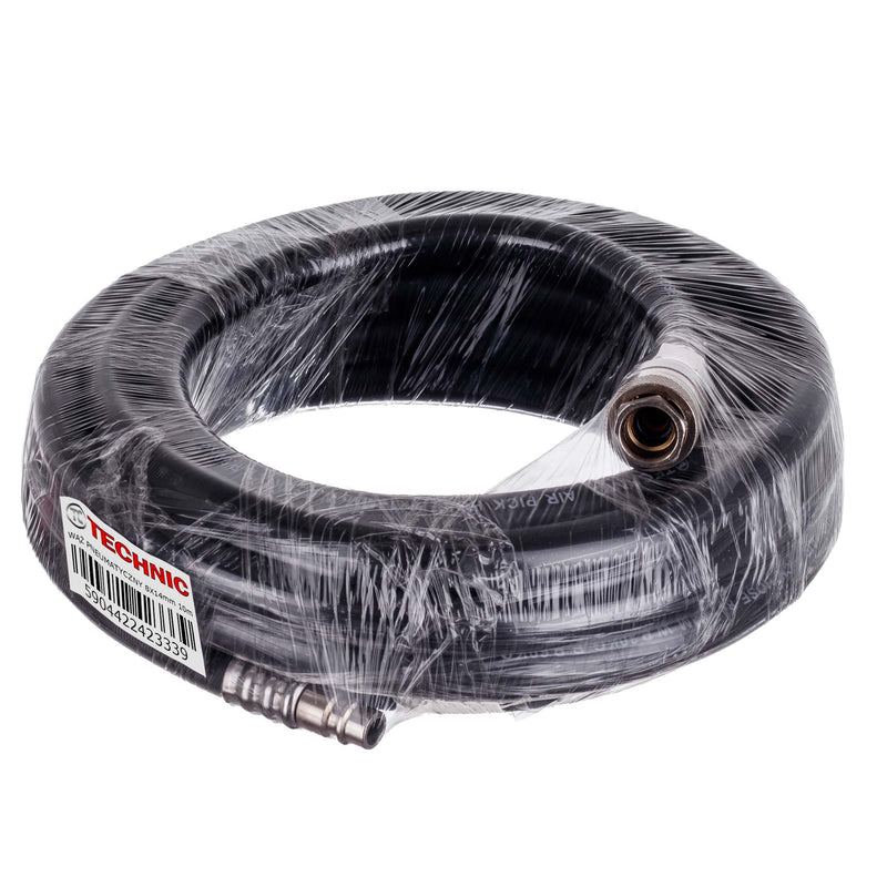 Furtun pneumatic din cauciuc 10m 8x14mm cu conectori rapizi pentru compresor, flexibil