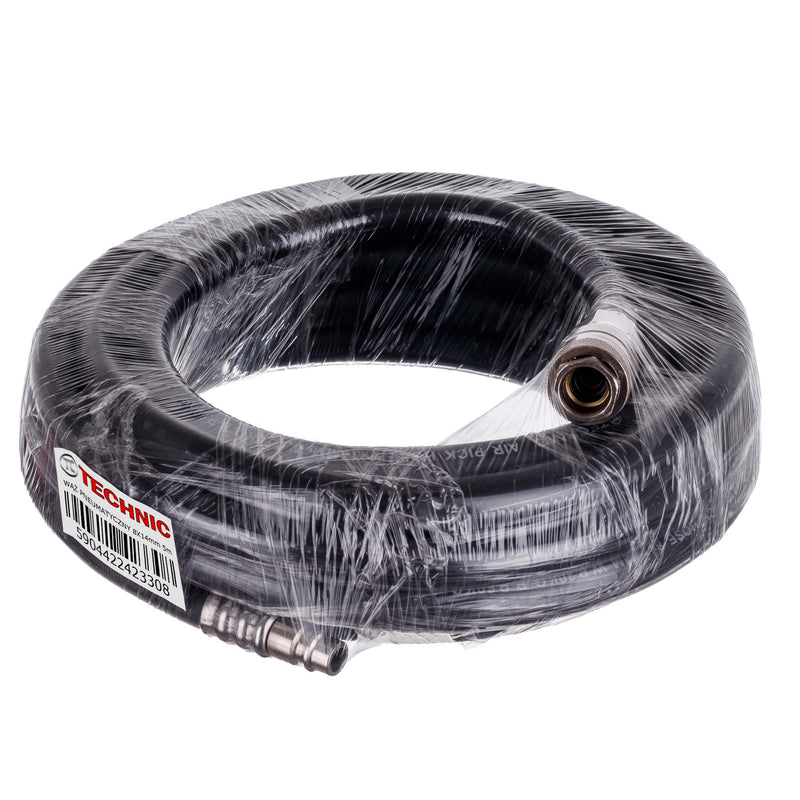 Furtun pneumatic din cauciuc 5m 8x14mm cu conectori rapizi pentru compresor, flexibil