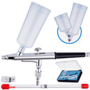 Airbrush AB-131 cu 2x duza 0,3mm 0,2mm 2 rezervoare 20ml 40ml profesional dubla actiune