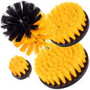 Set 4 perii rotative din plastic, de curatat suprafete, covoare, cu adaptor, diferite marimi, pentru bormasina, masina de gaurit, TECHKAR