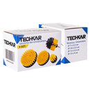 Set 4 perii rotative din plastic, de curatat suprafete, covoare, cu adaptor, diferite marimi, pentru bormasina, masina de gaurit, TECHKAR