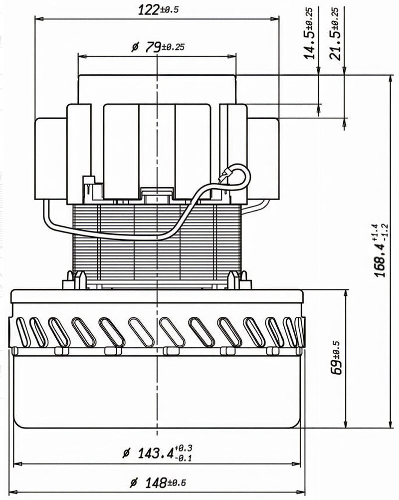 Motor aspirator AMETEC original – 1200W, compatibil Karcher Puzzi 100 200