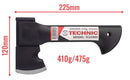 Topor de despicat pentru camping 225 mm, otel carbon forjat, 475 g, maner nailon