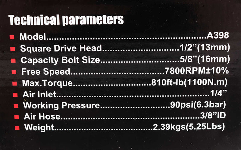 Cheie pneumatica cu impact 1/2 AEROPRO 1100Nm Reglarea vitezei