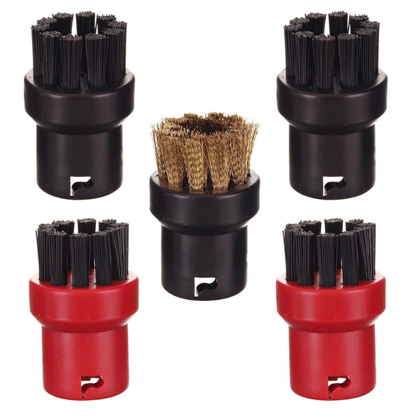 Set perii rotunde pentru Karcher, compatibil SC1 SC2 SC3 SC4 SC5, Set negru 2 buc, rosu 2 buc, alama 1 buc