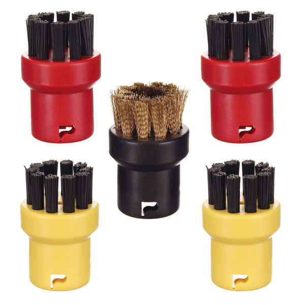 Set perii rotunde pentru Karcher, compatibil SC1 SC2 SC3 SC4 SC5, Set galben 2 buc, rosu 2 buc, alama 1 buc