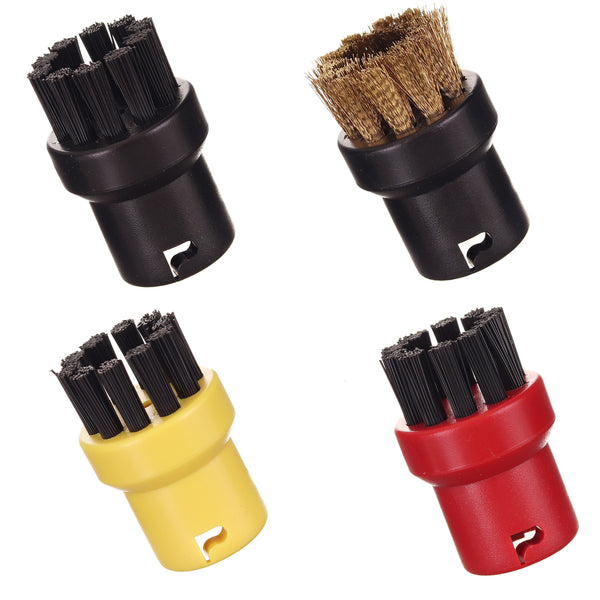 Set perii rotunde pentru Karcher, compatibil SC1 SC2 SC3 SC4 SC5, Set galben 1 buc, rosu 1 buc, negru 1 buc, alama 1 buc