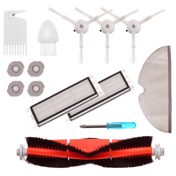 Kit accesorii Xiaomi Roborock pentru s50 s55: Filtru 2 buc + Perie tambur + Perie laterala 3 buc + mop de microfibra + accesorii de curatare