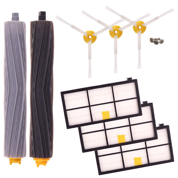 Kit accesorii iRobot Roomba pentru seria 800 900: Filtru 3 buc + Perie tambur + Perie pentru par + Perie laterala 3 buc