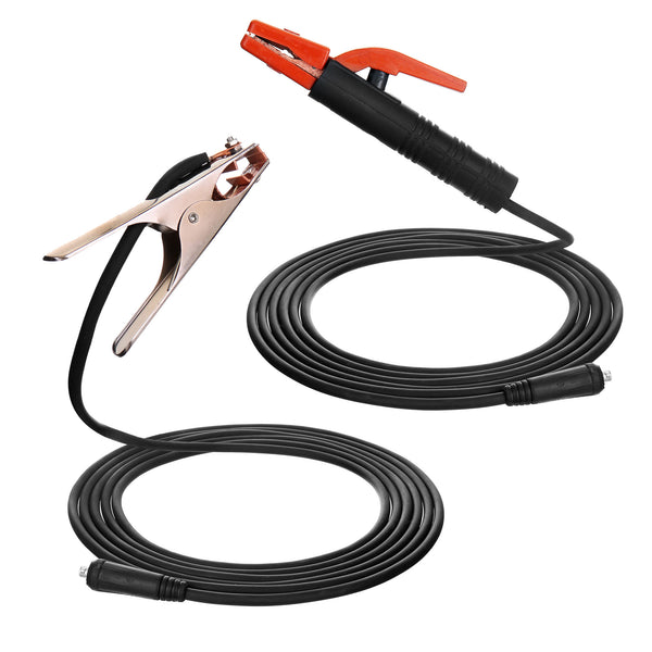 Set Cabluri de Sudura 5m 16mmp cu Cleste Port Electrod 200A Intrare 10-25mmp (Mufa 9mm)