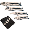 Set 4 buc de cleste cu blocare si falci curbate, 125mm, 150mm, 180mm, 250mm