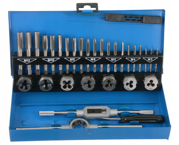 Set de filiere si tarozi Technic SK1901, M2-M12, 31 piese