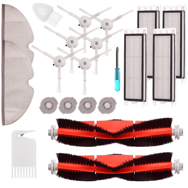 Kit accesorii Xiaomi Roborock pentru s50 s55: Filtru 4 buc + Perie tambur 2 buc + Perie laterala 6 buc + mop de microfibra 2 buc+ accesorii de curatare