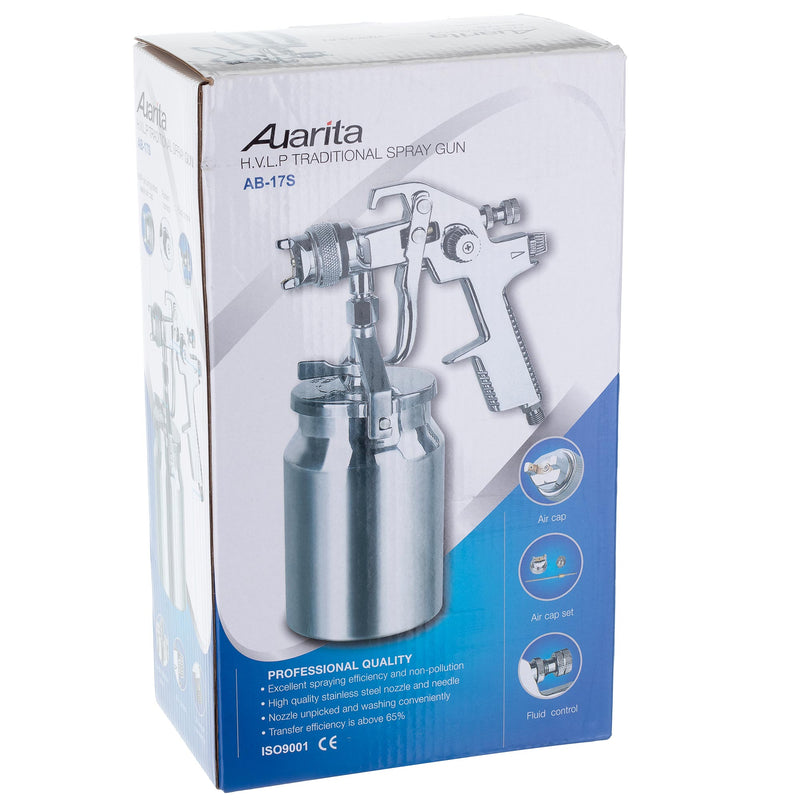 Pistol de vopsit universal AUARITA AB-17S cu duza de 1,4 | 1,7 | 2,0 | 2,5 mm, 600ml