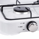 Aragaz 2 ochiuri, alimentare butelie, alb, portabil, cu furtun si reductor