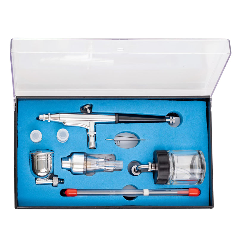 Aerograf Airbrush HS-34KF Duza 0,2mm 0,3mm 0,5mm Doua Rezervoare 22 ml