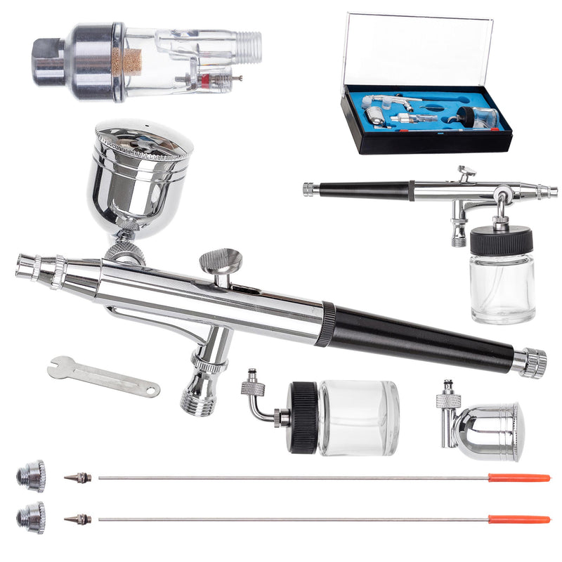 Aerograf Airbrush HS-34KF Duza 0,2mm 0,3mm 0,5mm Doua Rezervoare 22 ml