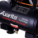 Compresor de aer silentios, AUARITA, 3L, 900W, fara ulei, 8 bar, doua pistoane, debit de aer refulat 100 l/min, debit de aer aspirat 140 l/min