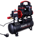 Compresor de aer silentios, AUARITA, 8L, 900W, fara ulei, 8 bar, doua pistoane, debit de aer refulat 100 l/min, debit de aer aspirat 140 l/min