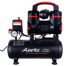 Compresor de aer silentios, AUARITA, 8L, 900W, fara ulei, 8 bar, doua pistoane, debit de aer refulat 100 l/min, debit de aer aspirat 140 l/min